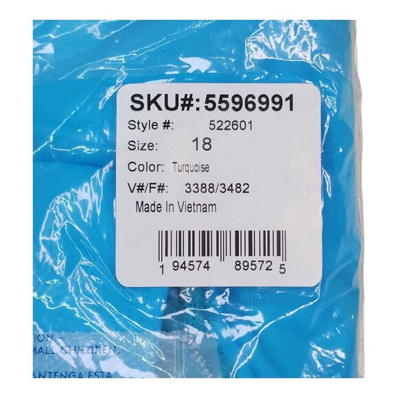 Lands End High Waisted Bikini Swim Bottoms Size 18 Turquoise Chlorine Resistant - Picture 4 of 9